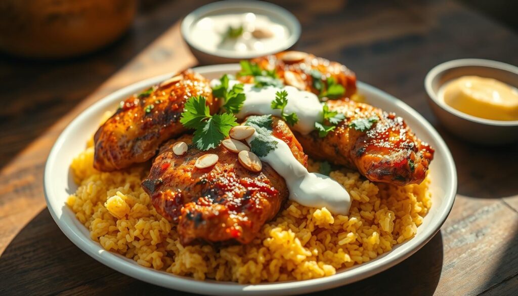 Halal Chicken Over Rice Dish